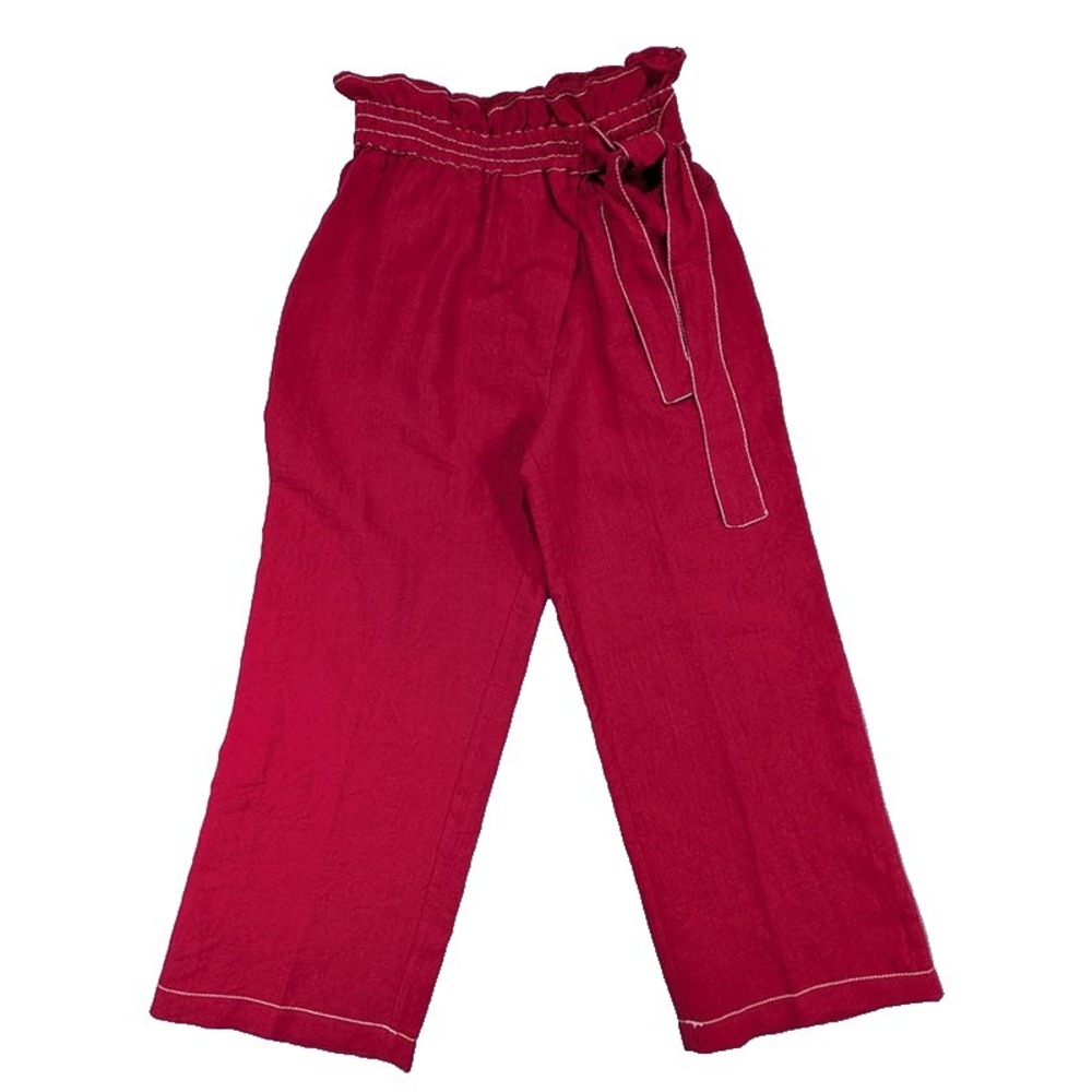 NEW‎ Moon River Wide Leg Linen Pants Womens L Red Coastal Resort Lagenlook Art
